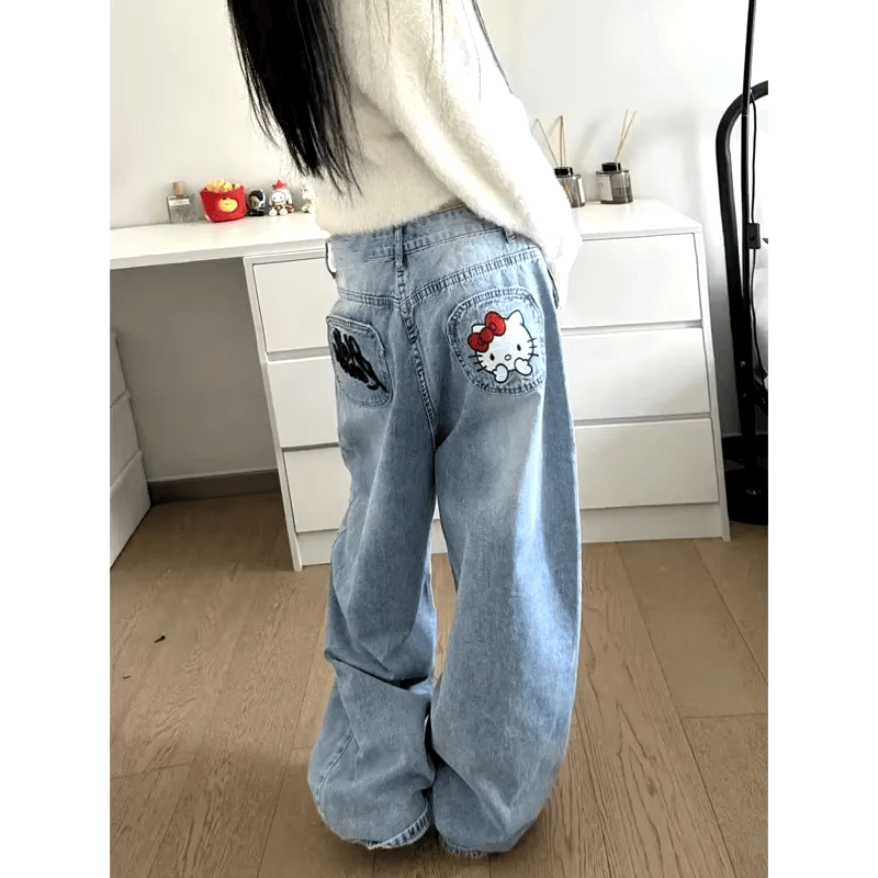 Jeans holgados estilo y2k sanrio